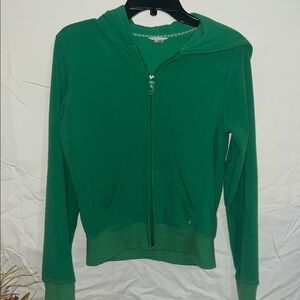 American Eagle Outfitters Green Fleece Zip-Up
